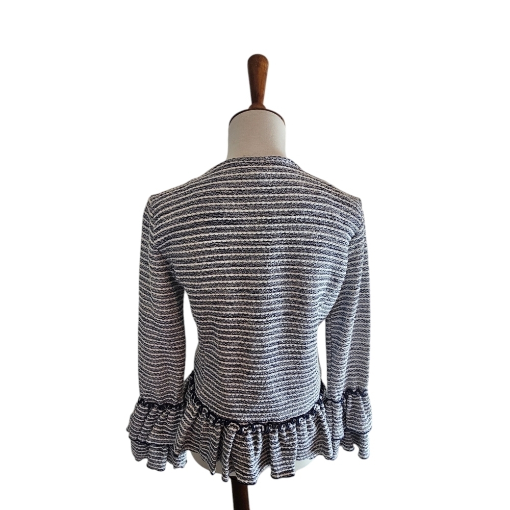 Banana Republic Cotton Tweed Stripe Jacket 0 NWT - Picture 3 of 9